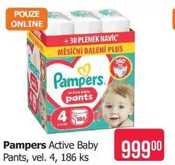 Teta Pampers Active Baby Pants, vel. 4, 186 ks nabídka