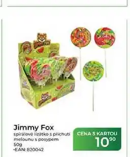 Tamda Foods Jimmy Fox spirálové lízátko s příchuti melounu s posypem nabídka