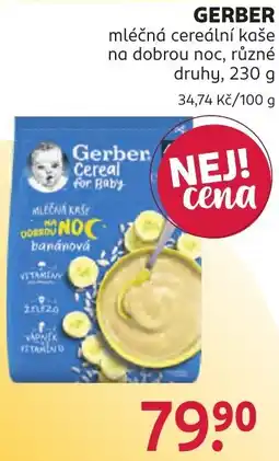 Rossmann Gerber mléčná cereální kaše na dobrou noc nabídka
