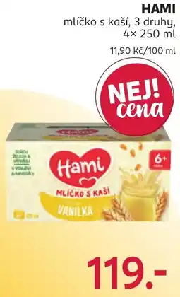 Rossmann Hami mlíčko s kaší nabídka