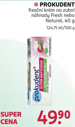 Rossmann Prokudent fixační krém na zubní náhrady Fresh nebo Natural nabídka