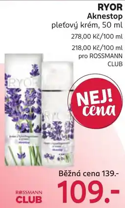 Rossmann Ryor aknestop pleťový krém nabídka
