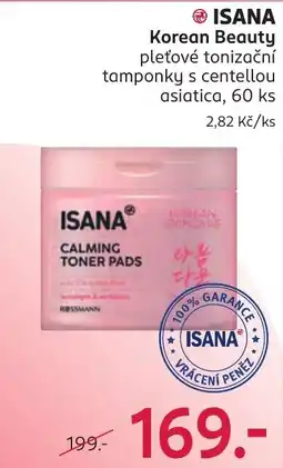 Rossmann Isana pleťové tonizační tamponky s centellou asiatica nabídka