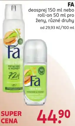 Rossmann Fa deosprej nebo roll-on nabídka