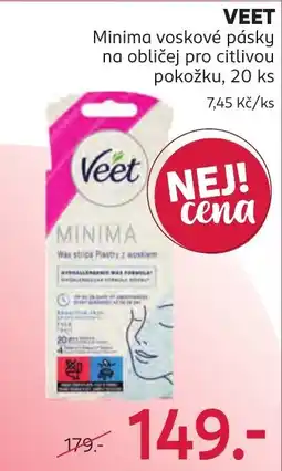 Rossmann Veet Minima voskové pásky na obličej pro citlivou pokožku nabídka