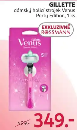 Rossmann Gillette dámský holící strojek Venus Party Edition nabídka