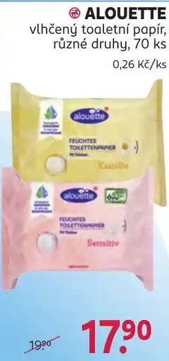 Rossmann Alouette vlhčený toaletní papír nabídka