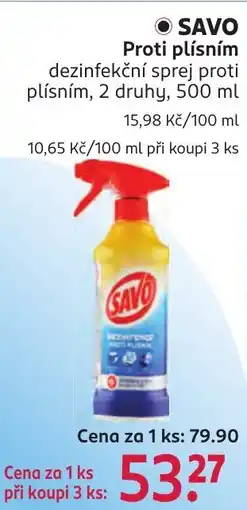 Rossmann Savo proti plísňím dezinfekční sprej nabídka