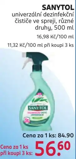 Rossmann Sanytol univerzální dezinfekční čističe ve spreji nabídka