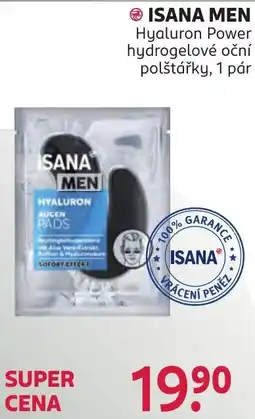 Rossmann Isana men hyaluron power hydrogelové oční polštářky nabídka