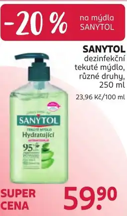 Rossmann Sanytol tekuté mydlo hydratující nabídka