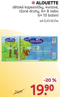 Rossmann Alouette dětské kapesníčky nabídka