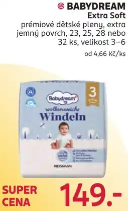 Rossmann Babydream extra soft prémiové dětské pleny nabídka