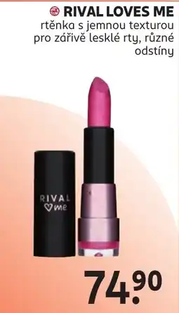 Rossmann Rival loves me rtěnka s jemnou texturou pro zářivě lesklé rty, různé odstíny nabídka