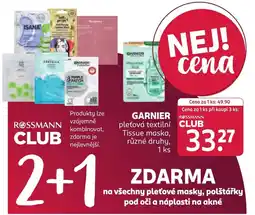 Rossmann Garnier pleťová textilní tissue maska nabídka