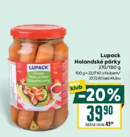 Billa Lupack Holandské párky nabídka