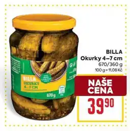 Billa BILLA Okurky 4-7 cm nabídka
