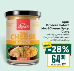 Billa Spak Omáčka hotová Mac&Cheese, Spicy, Curry nabídka