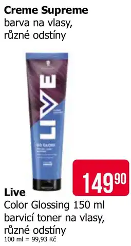 Teta Live color glossing nabídka
