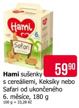 Teta Hami sušenky s cereáliemi, Keksíky nebo Safari nabídka