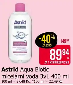 Teta Astrid Aqua Biotic micelární voda 3v1 nabídka