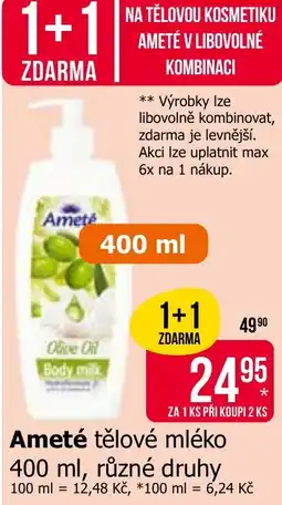 Teta Ameté tělové mléko nabídka