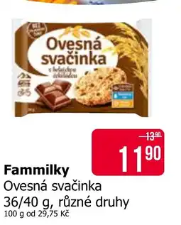 Teta Fammilky Ovesná svačinka nabídka