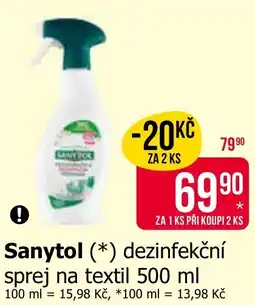 Teta Sanytol dezinfekční sprej na textil nabídka