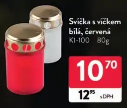 Qanto Svíčka s víčkem bílá, červená nabídka