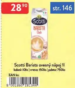 Qanto Scotti Barista ovesný nápoj nabídka