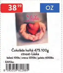 Qanto Čokoláda horká 47% nabídka