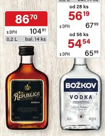 Qanto Božkov Vodka nabídka
