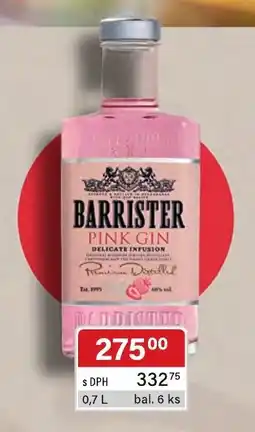 Qanto Barrister pink gin nabídka