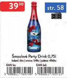 Qanto Šmoulové Party Drink nabídka