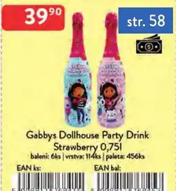 Qanto Gabbys Dollhouse Party Drink Strawberry nabídka