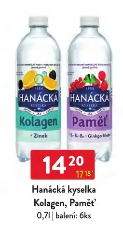 Qanto Hanácká kyselka Kolagen, Paměť nabídka