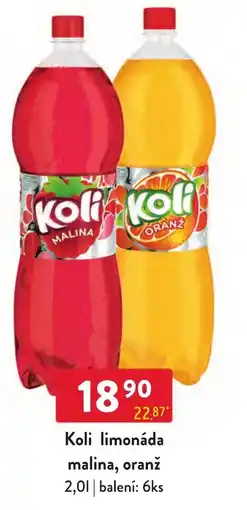 Qanto Koli limonáda malina, oranž nabídka