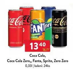 Qanto Coca Cola, Coca Cola Zero,, Fanta, Sprite, Zero Zero nabídka