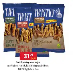 Qanto Twistky olivy-rozmarýn, mořská sůl - med, karamelizovaná cibule nabídka