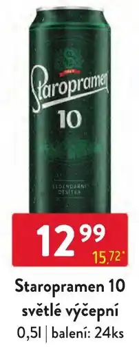 Qanto Staropramen 10 světlé výčepní nabídka