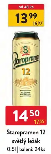 Qanto Staropramen 12 světlý ležák nabídka