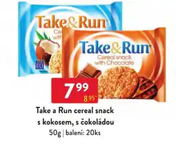 Qanto Take a Run cereal snack s kokosem, s čokoládou nabídka