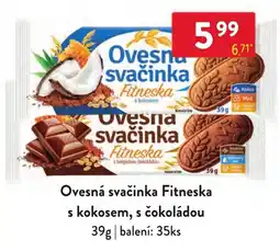 Qanto Ovesna svačinka Fitneska s kokosem, s čokoládou nabídka