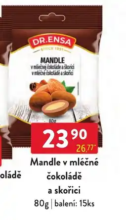Qanto Dr. Ensa mandle v mléčné čokoládě a skořici nabídka