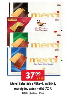 Qanto Merci čokoláda oříšková, mléčná, marcipán, extra hořká 72 % nabídka