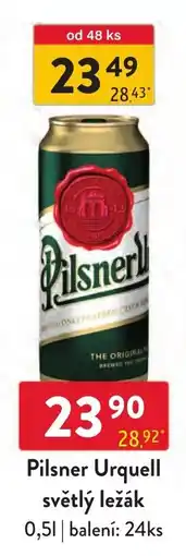 Qanto Pilsner Urquell světlý ležák nabídka