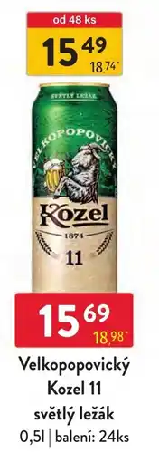 Qanto Velkopopovický Kozel 11 světlý ležák nabídka