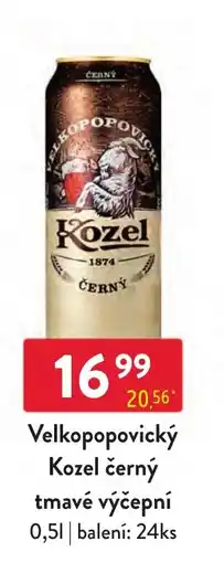 Qanto Kozel velkopopovický černý tmavé výčepní nabídka