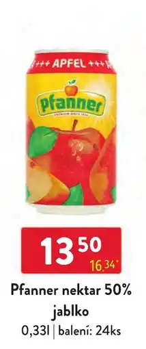 Qanto Pfanner nektar 50% jablko nabídka