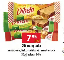 Qanto Dibeta oplatka arašídová, lísko-oršíková, smetanová nabídka